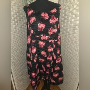 Torrid Floral And Polka Dots Retro Dress Size 18